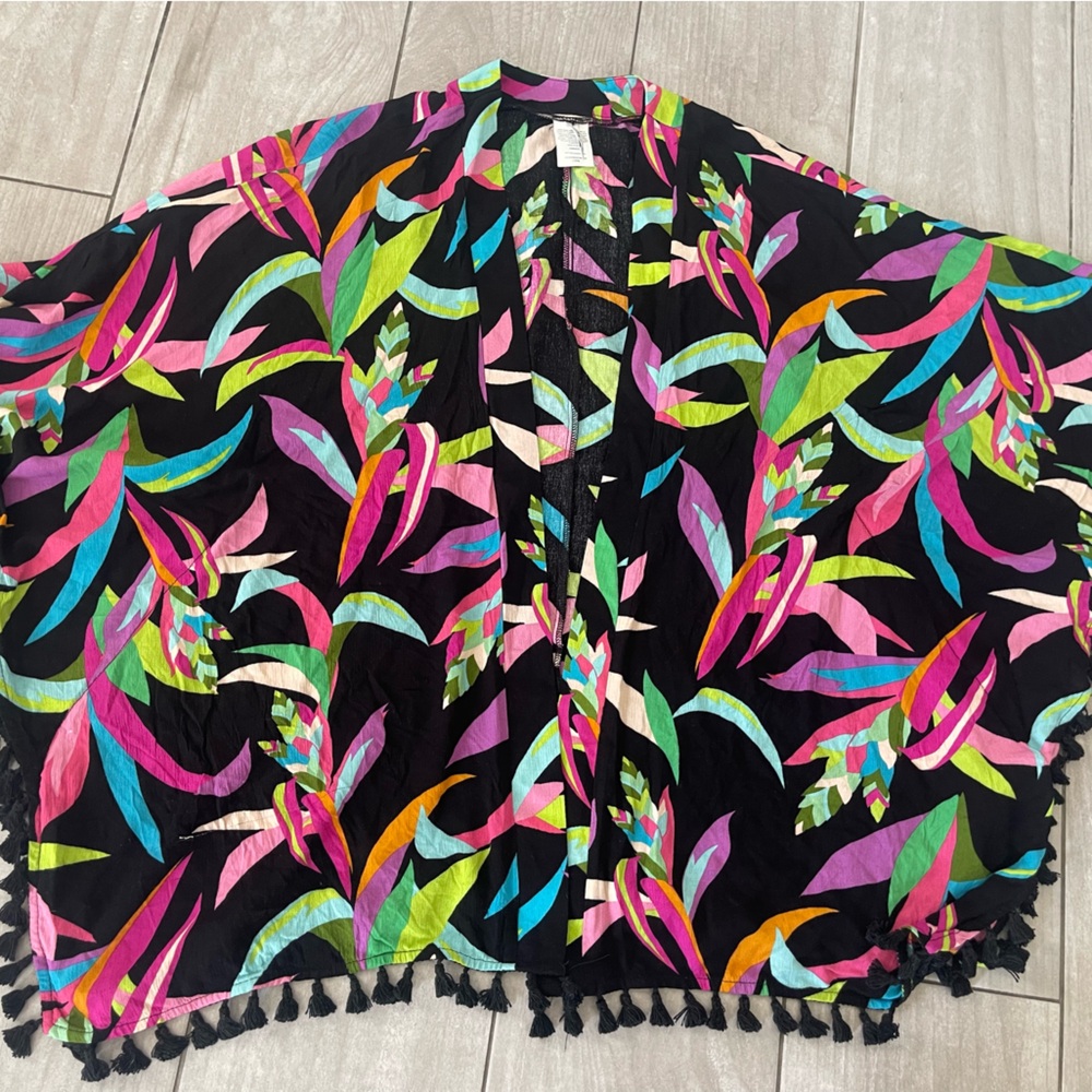 Trina Turk Pink and Green swim cover with Vibrant Design